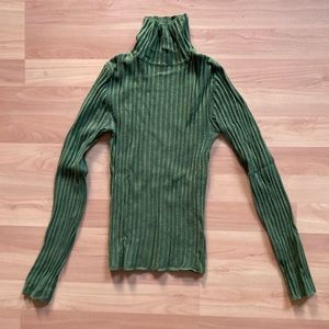 SILENCE + NOISE Ribbed Long Sleeve Turtleneck